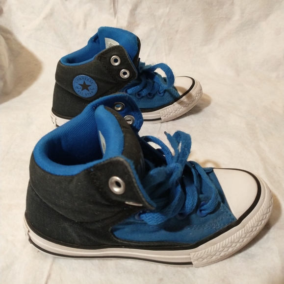 Boys Converse All Star Chuck Taylors Size 12 High Tops Blue and Black - Picture 3 of 9